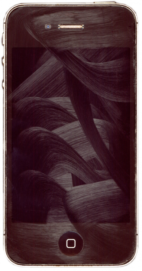 
     <i>Sweat on Retina</i>, 
     2012<br />
     Digital scan of the touchscreen of the iPhone 4, 
      dimensions variable<br />
     
