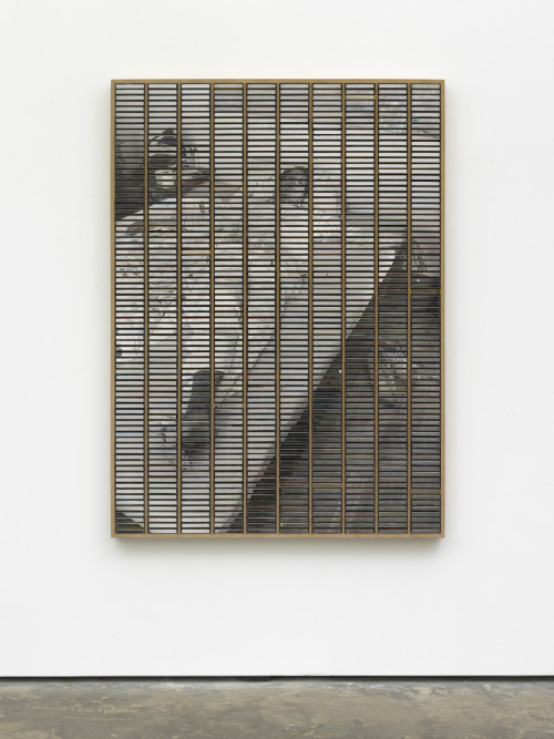 
     <i>Im Zimmer die Decke betrachtend</i>, 
     2018<br />
     ink jet print, inlays and plastic boxes in wooden case, 
      170 x 125 cm<br />
     