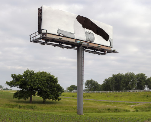 
     <i>Plow Pose</i>, 
     2015<br />
     Installation on 170 outside St. Louis, Missouri, 
     <br />
     