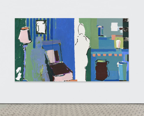 
     <i>Do I Contradict Myselves?</i>, 
     2022<br />
     Oil on canvas, 
      150 x 270 cm<br />
     