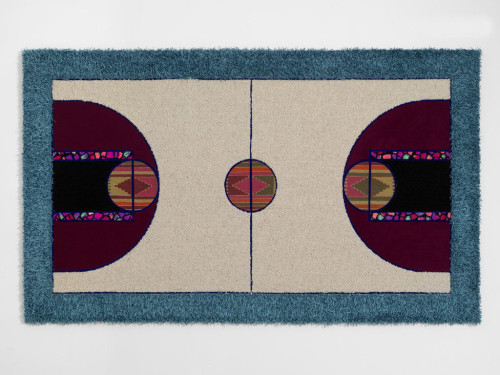 
     <i>Pattern Matching Grey Beige</i>, 
     2010<br />
     Carpet pieces, 
      150 x 256 cm<br />
     