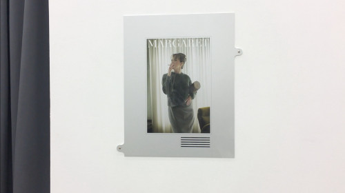 
     
     <i>Margaret</i>,      2017<br />
     anodized aluminium (milled, printed, engraved), 
      54 x 48 x 0.25 cm<br />
      