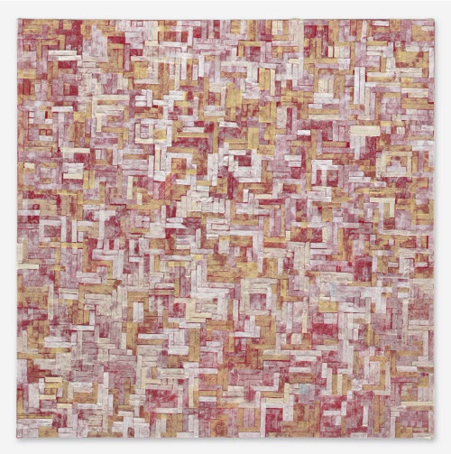 <i>Heile meine Wunden</i>, 2022<br />audio cleaner tape, acrylic paint on canvas, 30 x 30 cm<br />