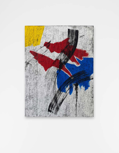 <i>Gun</i>, 2022<br />VHS tape, acrylic paint on canvas, 129 x 97 cm<br />