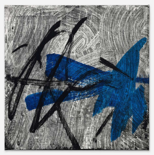 <i>Der Seewolf</i>, 2022<br />VHS tape, acrylic paint on canvas, 57 x 57 cm<br />
