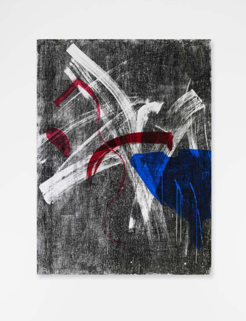 <i>Ghost</i>, 2022<br />magnetic VHS coating, acrylic paint on canvas, 174 x 129 cm<br />