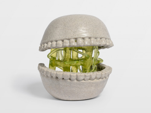 <i>Megaron 1</i>, 2023<br />Glazed ceramic and crystal, 37 x 31 x 30 cm<br />