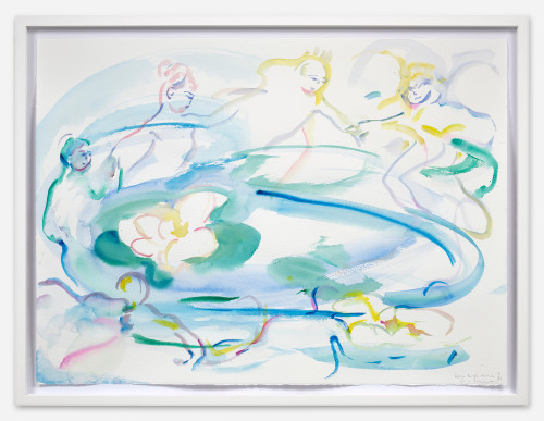 SOPHIE VON HELLERMANN<br /><i>Feenteichtanz 3</i>, 2021<br />Watercolor on paper, 56 x 76 cm<br />