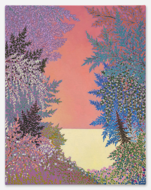 <i>emanate sounds summoning</i>, 2023<br />Oil on canvas, 58 x 46 cm<br />